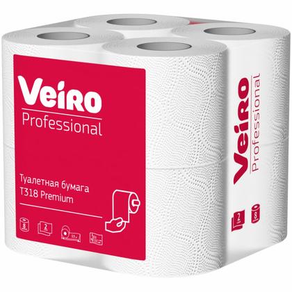 Бумага туалетная  Veiro Professional Premium в стандартных рулонах, 8 рул, 15м, 2 слоя