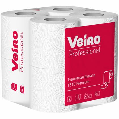 Бумага туалетная  Veiro Professional Premium в стандартных рулонах, 8 рул, 15м, 2 слоя