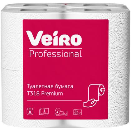 Бумага туалетная  Veiro Professional Premium в стандартных рулонах, 8 рул, 15м, 2 слоя