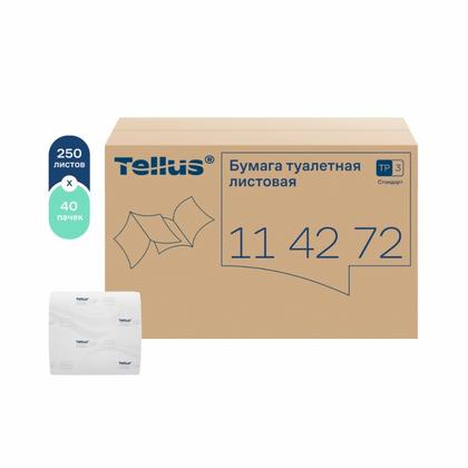 Бумага туалетная  Tellus Стандарт TР3 листовая 250 листов, 1-сл.