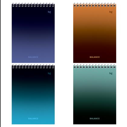 Блокнот А5 143*200 мм, 40 л., в клетку "Моноколор. Баланс" спираль сверху, обл. пласт., ассорти