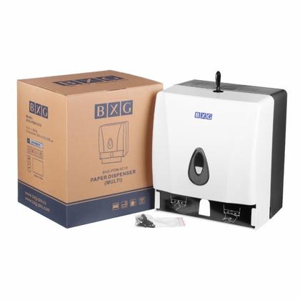 Диспенсер BXG-PDM-8218 д/полотенец листовых и рулонных, пластик, цв.белый
