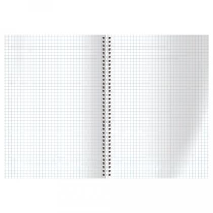 Тетрадь А4 80 л., клет. "Minimal" спираль сбоку, обл. карт., ассорти