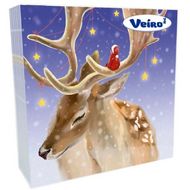 Салфетки бумажные Veiro 33*33см с рисунком Олени и мальчик, 20шт