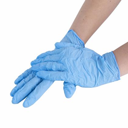 Перчатки нитриловые  неопудренные одноразовые  BVB, р-р S 100 шт./уп. голубой