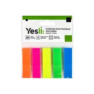 Закладки пласт. "Yesli:" 12*45 мм, 5 цв.*20 шт., ассорти неон