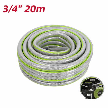 Шланг поливочный армированный четырёхслойный Deli GS EDL8072B-20 3/4" ПВХ, 20 м, зеленый