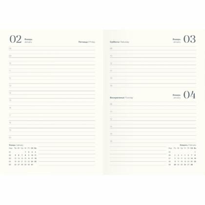 Ежедневник датир. А5 140*200 мм, 352 стр., тонир. "Art" мягк. обл. кожзам., черный 2026