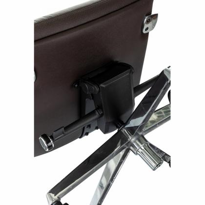 Кресло д/руководителя Бюрократ VEGA нат. кожа, коричневый, крестов. алюминий