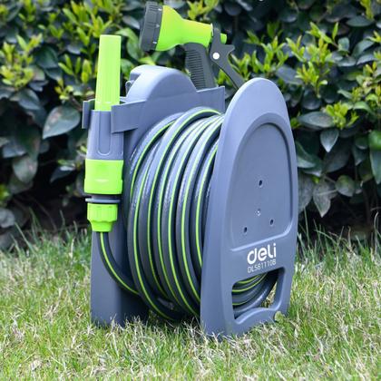 Шланг для полива с катушкой Deli GS EDL581110B с аксессуарами