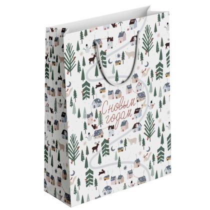 Пакет бумажный подарочный 32*49*12 см "Village" белый