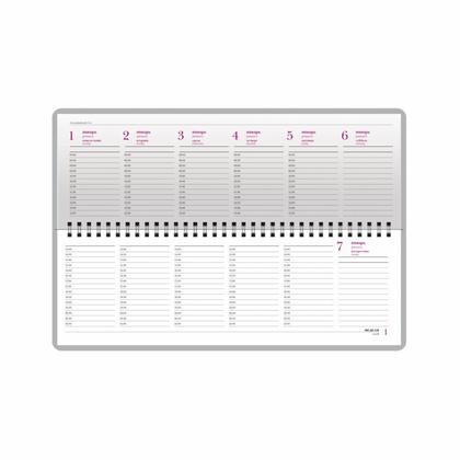 Еженедельник датир., наст. 305*130 мм, 128 стр., лин. "Velvet" тверд. обл. кожзам., на пружине, т.-синий 2026