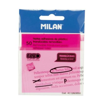 Бумага д/з на кл. осн. 76*76 мм "Milan" 50 л., пласт., розовый