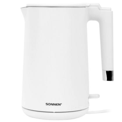 Электрочайник Sonnen KT-8719W нерж.сталь/пластик, белый