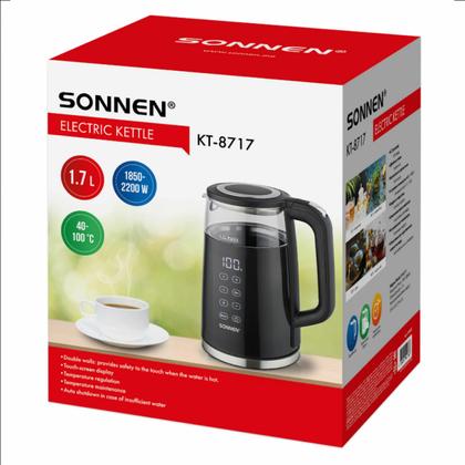 Электрочайник Sonnen KT-8717 пластик черный/стекло