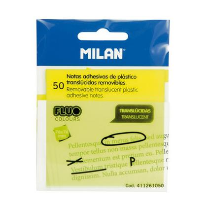 Бумага д/з на кл. осн. 76*76 мм "Milan" 50 л., пласт., салатовый