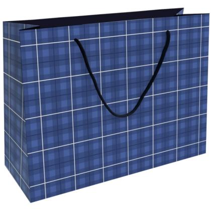Пакет бумажный подарочный 36*26*12 см "Gentleman" синий