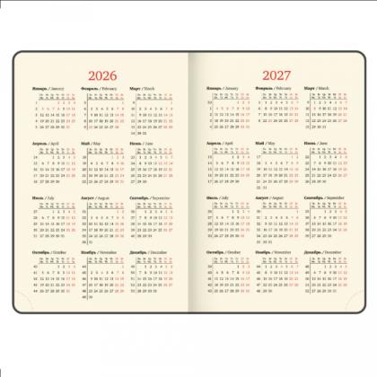 Ежедневник датир. А5 213*138 мм, 336 стр., лин. "Accent" тверд. обл. кожзам, зеленый 2026