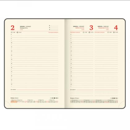 Ежедневник датир. А5 213*138 мм, 336 стр., лин. "Accent" тверд. обл. кожзам, зеленый 2026