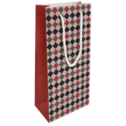 Пакет бумажный подарочный 15*32*8 см "Cage" красный