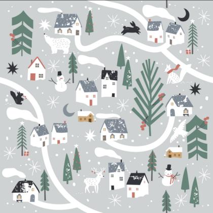 Бумага декоративная в рулоне "Village" 1*0,7 м, серый