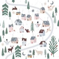 Бумага декоративная в рулоне "Village" 1*0,7 м, белый