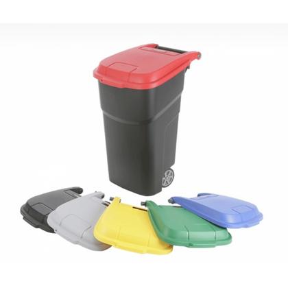 Контейнер пластиковый для мусора VILEDA Атлас, на колесах, 100л, цв. черный