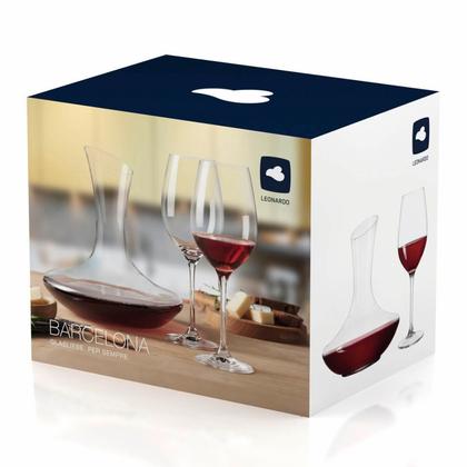 Набор д/красного вина 2 бокала + графин "Barcelona" подарочн. упак., прозрачный