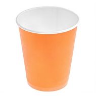Стакан картонный 250мл, 1сл., 50шт/упак, цв.оранжевый