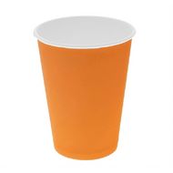 Стакан картонный 300мл, 1сл., 50шт/упак, цв.оранжевый