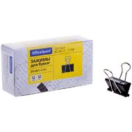 Зажим д/бумаг 32 мм "OfficeSpace" 12 шт., черные, карт.упак