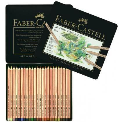 Карандаш пастельный "PITT Pastel" 24 шт в металлическом футляре