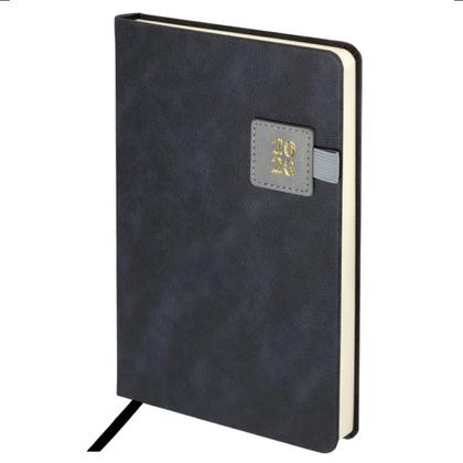 Ежедневник датир. А5 213*138 мм, 336 стр., лин. "Accent" тверд. обл. кожзам, серый 2026