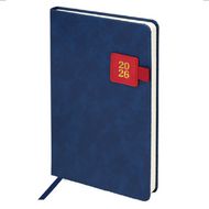 Ежедневник датир. А5 213*138 мм, 336 стр., лин. "Accent" тверд. обл. кожзам, синий 2026
