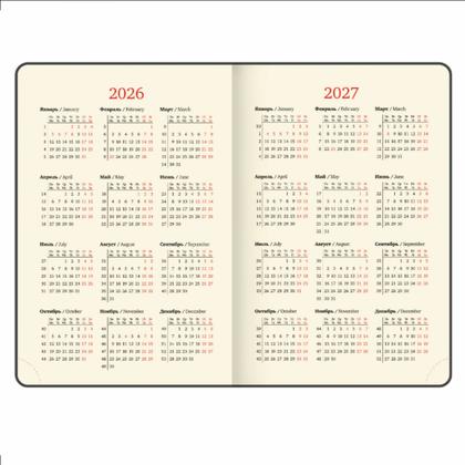 Ежедневник датир. А5 213*138 мм, 336 стр., лин. "Accent" тверд. обл. кожзам, красный 2026