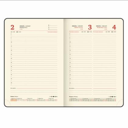 Ежедневник датир. А5 213*138 мм, 336 стр., лин. "Accent" тверд. обл. кожзам, красный 2026