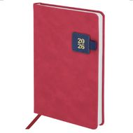 Ежедневник датир. А5 213*138 мм, 336 стр., лин. "Accent" тверд. обл. кожзам, красный 2026