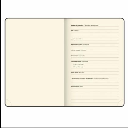 Ежедневник датир. А5 213*138 мм, 336 стр., лин. "Accent" тверд. обл. кожзам, бежевый 2026