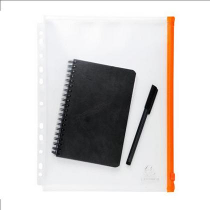 Папка конверт на молнии А4 "Exactive" с перфор., прозрачный