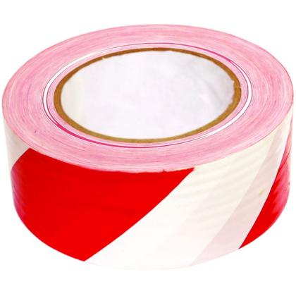 Лента оградительная сигнальная красно-белая