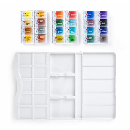 Краски акварельные "Белые ночи Путешествия" набор 24 цв., кюветы