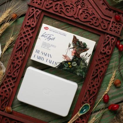 Краски акварельные "Белые ночи Русские сказки" набор 12 цв., кюветы