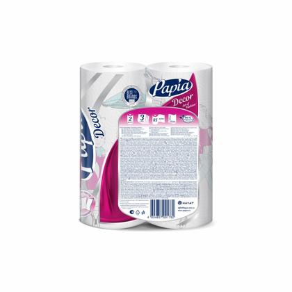 Полотенца бумажные  Papia Decor в рулонах, 10,4м, 3 слоя, 2 рул, 100% целлюлоза