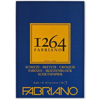Блок-склейка бумаги для скетчинга "Fabriano. 1264" 29,7*42 см, 90 г/м2, 100 л.