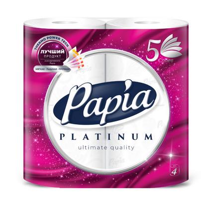 Бумага туалетная  Papia Platinum 11,9м, 5 слоев, 4 рул, 100% целлюлоза