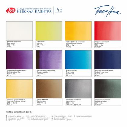 Краски акварельные "Белые ночи Ботанический атлас" набор 12 цв., кюветы