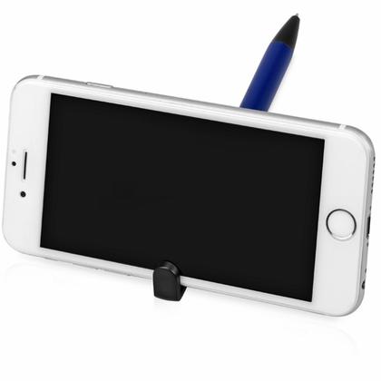 Ручка шарик/автомат "Кипер Металл" метал./пласт., с подставкой, белый/черный, стерж. синий