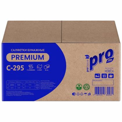 Салфетки бумажные  PROtissue 10,5*21см, 2 слоя, V - сложение, цв.белый, 200 листов