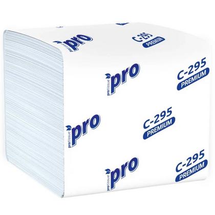 Салфетки бумажные  PROtissue 10,5*21см, 2 слоя, V - сложение, цв.белый, 200 листов