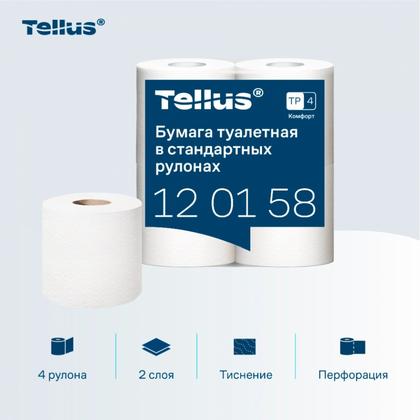 Бумага туалетная  Tellus Комфорт TP4, 4 рул, 23м, 2-сл.